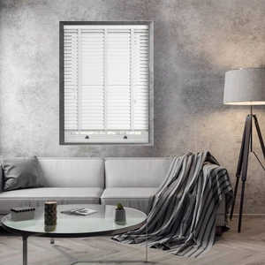 Ahşap Jaluzi Perde 50MM, Ahşap Perde, Ahşap Panjur Perde, Beyaz Kurdeleli