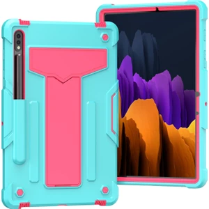 Szykd Samsung Galaxy Tab Için S8 / Galaxy Tab S7 T870 / T875 T-Şekilli Braket Kontrast Renk Darbeye Dayanıklı Pc + Silikon Koruyucu Kılıf (Yurt Dışından)