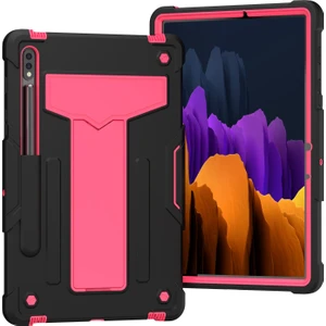 Szykd Samsung Galaxy Tab Için S8 / Galaxy Tab S7 T870 / T875 T-Şekilli Braket Kontrast Renk Darbeye Dayanıklı Pc + Silikon Koruyucu Kılıf (Yurt Dışından)