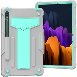 Szykd Samsung Galaxy Tab Için S8 / Galaxy Tab S7 T870 / T875 T-Şekilli Braket Kontrast Renk Darbeye Dayanıklı Pc + Silikon Koruyucu Kılıf (Yurt Dışından)