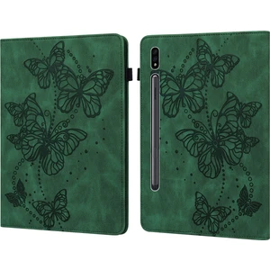 Szykd Samsung Galaxy Tab S8 / Galaxy Tab S7 T870 / T875 / T876B Kabartmalı Kelebek Desen Yatay Çevirme Deri Tablet Kılıf Için (Yurt Dışından)