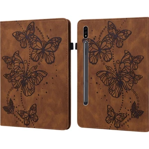 Szykd Samsung Galaxy Tab S8 / Galaxy Tab S7 T870 / T875 / T876B Kabartmalı Kelebek Desen Yatay Çevirme Deri Tablet Kılıf Için (Yurt Dışından)