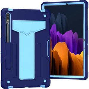 Szykd Samsung Galaxy Tab Için S8 / Galaxy Tab S7 T870 / T875 T-Şekilli Braket Kontrast Renk Darbeye Dayanıklı Pc + Silikon Koruyucu Kılıf (Yurt Dışından)