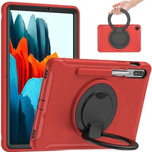 Szykd Samsung Galaxy Tab Için S8 / Galaxy Tab S7 870 Darbeye Dayanıklı Tpu + Pc Koruyucu Kılıf, 360 Derece Döndürülebilir Katlanabilir Sap Tutacağı ve Kalem Yuvası (Yurt Dışından)