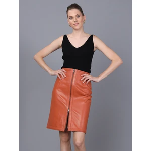 Basics & More Kadın Hakiki Deri Etek