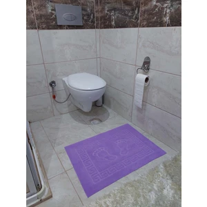 Mef Collection Banyo Paspası Kaymaz Taban Welsoft Ayak İzli Lila 50x70 cm 3'lü