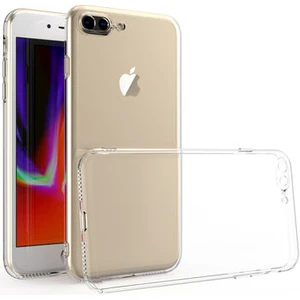 Apple iPhone 7 Plus 8 Plus Kılıf Şeffaf Silikon Kamera Korumalı 3D