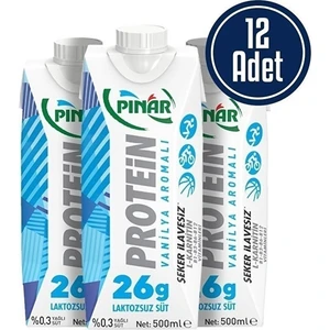 Proteinli Laktozsuz Süt 500 ml 12 Adet Vanilya