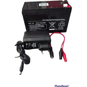 12 Volt 7 Amper Akü ve Akü Şarj Aleti Pilsan Akülü Oyuncak Araba Uyumlu Akü Şarz Seti