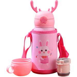 500 ml. Taşınabilir Yalıtımlı Çocuk Suluk - Pembe (Yurt Dışından)