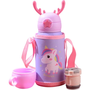 500 ml. Taşınabilir Yalıtımlı Çocuk Suluk - Mor (Yurt Dışından)
