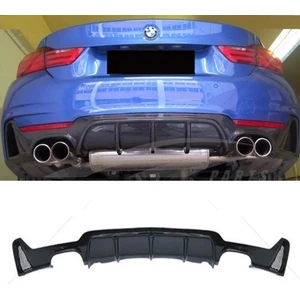Bmw F36 4 Serisi M Performance Difüzör Piona Black 2014 ve Üzeri Sağ Sol Çift Egzoz Çıkışlı