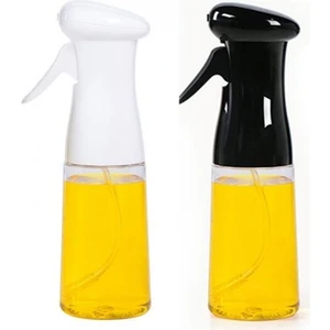 2 Adet Cam Sprey Yağdanlık Air Fryer Için Yardımcı Yağlık Mist Püskürtücü 2 Adet Siyah-Beyaz