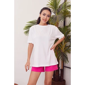 Lime Moda Basic T-Shirt-Beyaz