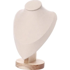 Vitrin Takı Ekran Standı Ahşap Kolye Büstü Kolye Tutucu Kapalı Beyaz M (Yurt Dışından)
