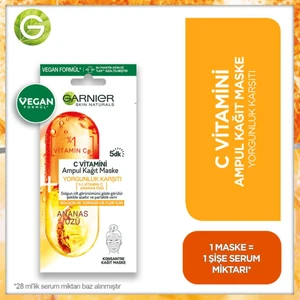 C Vitamini Yorgunluk Karşıtı Ampul Kağıt Yüz Maskesi