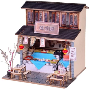 1/24 Dıy Dollhouse Minyatür Kiti, Mobilya, Hafif Arkaik Snack Mağazası Hediyesi (Yurt Dışından)