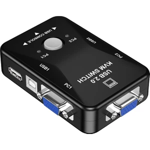 2 Port USB Kvm Switch 2 In 1 Out USB 2.0 Kvm Fare Klavye Switcher VGA Splitter