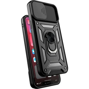 M.TK Moveteck Realme 8 - 8 Pro Uyumlu Kılıf Kamera Korumalı Sürgülü Lens Yüzüklü Zırh Armor Military Tank Kapak