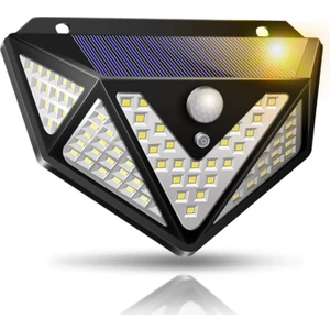 166 LED 3 Mode Pır Hareket Sensörlü 5 Taraflı Işık Solar Lamba