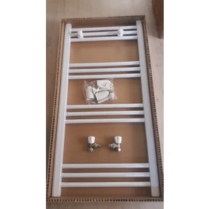 Şimaş Havlupan 500 x 1000 Beyaz 14 Borulu Havlupan + 2 Adet Radyatör Vanası Beyaz