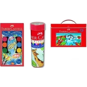 21'li Sulu Boya + 24'lü Kuru ve Pastel Boya Seti