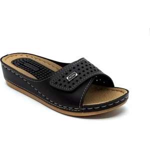 Gökçe Kundura 06 Masaj Tabanlı Ayarlanabilir Cırtlı Anatomik Tabanlı Lacivert Anne Terliği