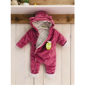 Mother Wings Coral Soft Düğmeli Sevimli Ayıcık Bebek Tulumu