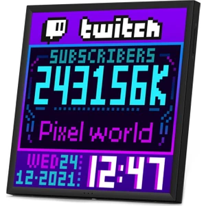 Pixoo-64 App Kontrollü Wifi Animasyonlu 64x64 Piksel LED Ekran Resim Çerçevesi-Abone Sayacı