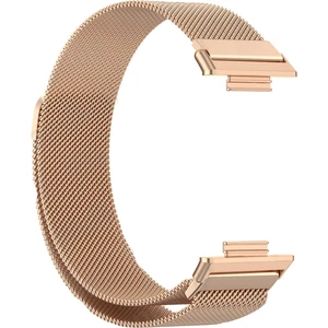 Huawei Watch Fit 2 Kordon Hasır Metal Örgülü Ayarlanabilir Bronz