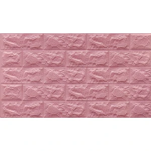 Renkli Duvarlar Kendinden Yapışkanlı 3D Duvar Kağıdı Paneli 70X38 cm Pembe