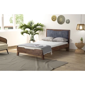 Brady Mobilya Anka Puflu Ahşap Karyola-Ceviz