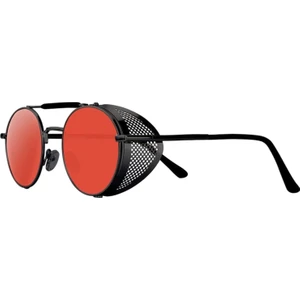 Yuvarlak Steampunk Güneş Gözlüğü UV400 Koruma Yan Kalkan Gözlük Unisex Kırmızı Lens (Yurt Dışından)