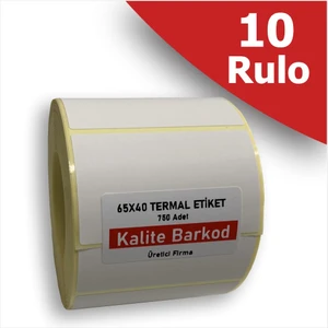 Kalite Barkod 60X40 Termal Etiket | 10 Rulo Barkod Etiketi