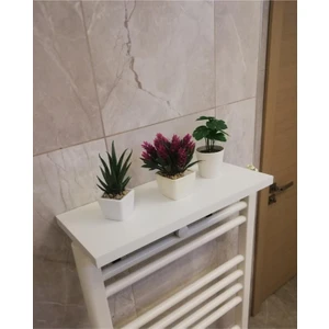 Talas Tozu Havlupan Beyaz Raf (Duvara Montajsız) 41 Cm.