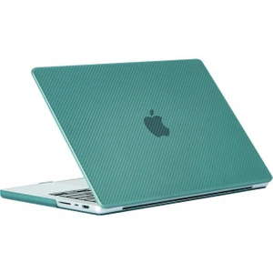 Macbook Pro 14.2 İnç A2442 / A2779 / A992 / A2918 / A3112 / A3185 / A3401  Kasa koruma KARBON kılıf su yeşil