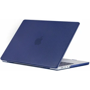 Macbook Pro 14.2 İnç A2442 / A2779 / A992 / A2918 / A3112 / A3185 / A3401  Kasa koruma Karbon kılıf mavi