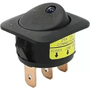 IC-132D Ledli 3 Pın 25 Amper 12V Dc On-Off Anahtar Kırmızı