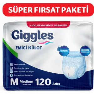 Yetişkin Emici Külot Bez Orta Boy (Medium) 30'lu 4 Paket (120 Adet) Bel Boy 70-120 cm