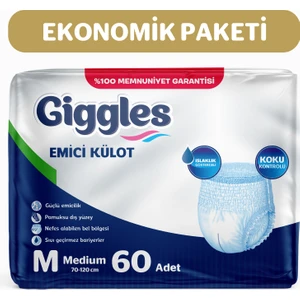 Yetişkin Emici Külot Bez Orta Boy (Medium) 30'lu 2 Paket (60 Adet) Bel Boy 70-120 cm