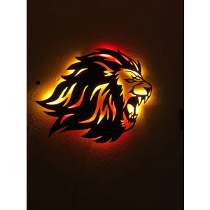 Aslan LED Işıklı Ahşap Tablo 55X50CM