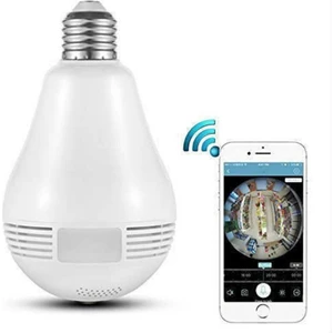 Lisa Butik Ip Kamera 360 Derece Balıkgözü Panoramik Wifi P2P Ağ Ip Ampul Kamera Cmr8