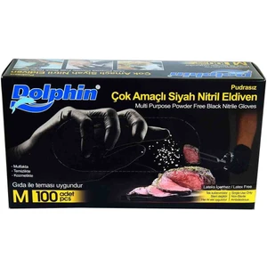 Siyah Nitril Eldiven Pudrasız (M) 20 Pk x 100 Adet (Koli)
