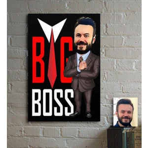 Kişiye Özel Bay Big Boss Karikatür Ahşap Tablo - 5
