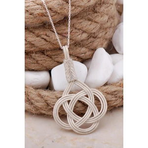 Sümer Telkari Şems Düğümü Kazaziye Elişi Gümüş Kolye 221