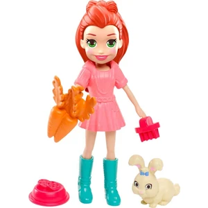 Polly Pocket ve Hayvan Dostu Oyun Seti, Hoptastic Lila Bebek, Hayvanı ve Aksesuarları GDM11