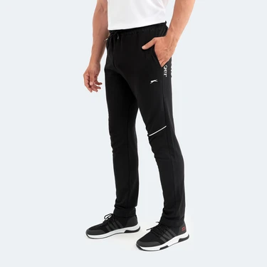 Slazenger Siyah Papa Regular Fit Düz Paça Erkek Eşofman