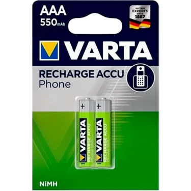 Melek Store  Varta Nı-Mh 1.2V 550 Mah HR03 Aaa Şarjlı 2li Ince Kalem