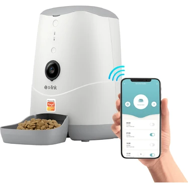 S-link Sl-20 Kameralı Akıllı Otomatik Mama Kabı Kedi Köpek Pet Besleyici Yem