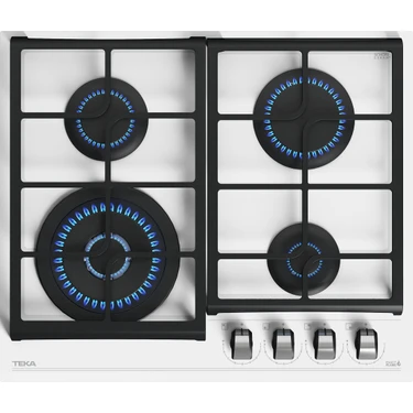Teka - Gzc 64320 Xbc Wh - Ankastre Exactflame Teknolojili Kristal Wok Gözlü Cam Gazlı Ocak - Döküm